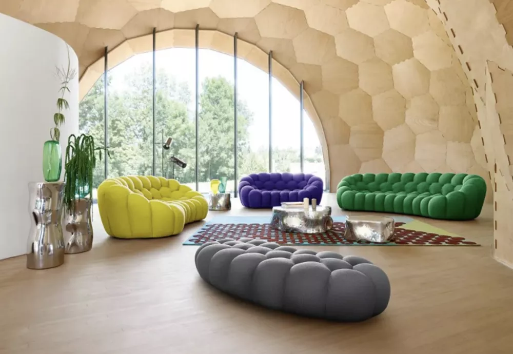 bubble 2 curved 3 4 seat sofa